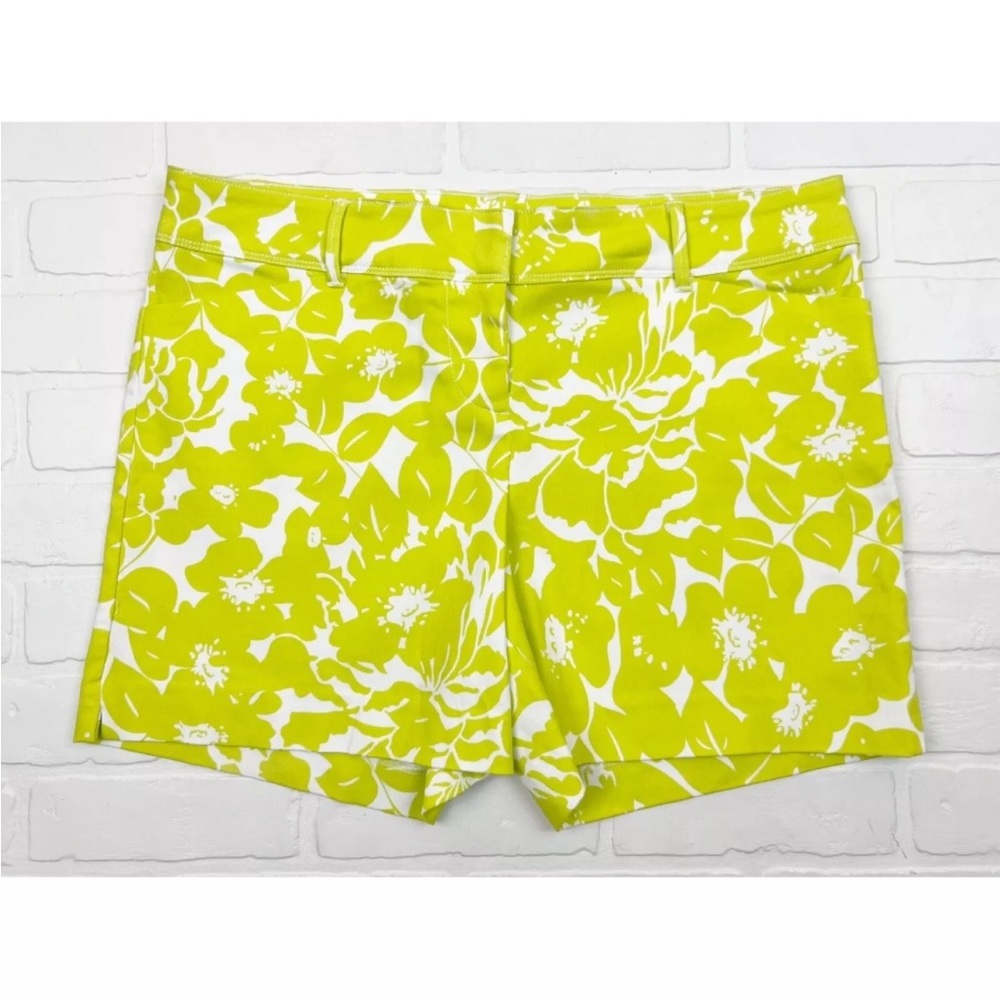 The Limited Floral Dressy Dress Shorts With Pockets White Green Size 12